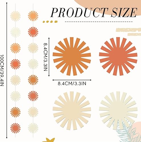 Miniatura 2 de Qilery 8 pancartas colgantes de fiesta boho con texto en inglés Here Comes the Son Here Comes the Son, decoraciones retro para fiesta de cumpleaños