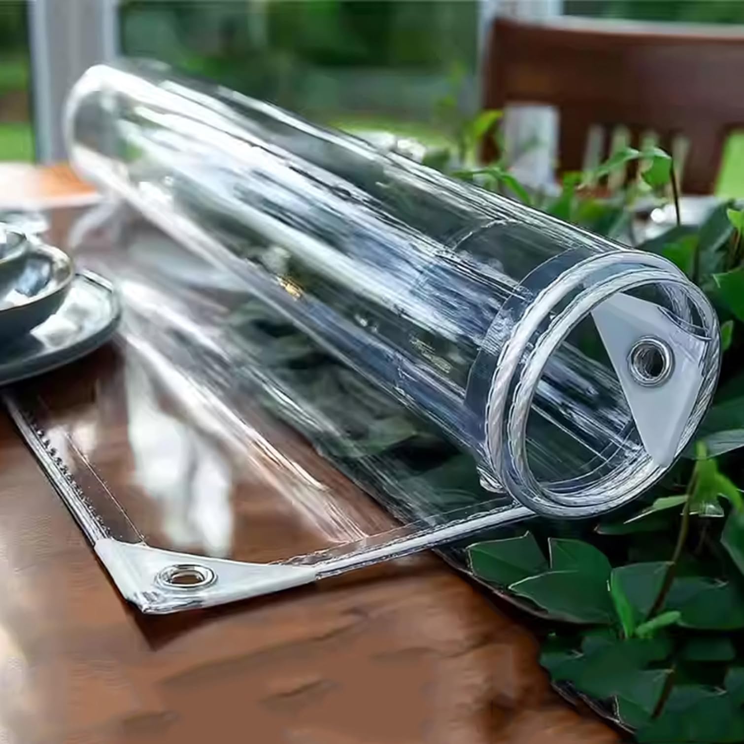Lona de PVC transparente para disfrutar del patio en invierno y proteger el porche de la lluvia