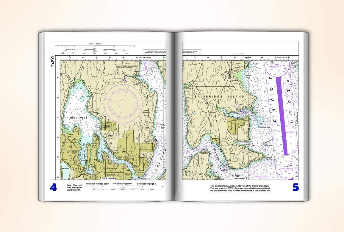 Paradise Cay Publications NOAA BookletChart 18474: Puget Sound-Shilshole Bay to Commencement Bay