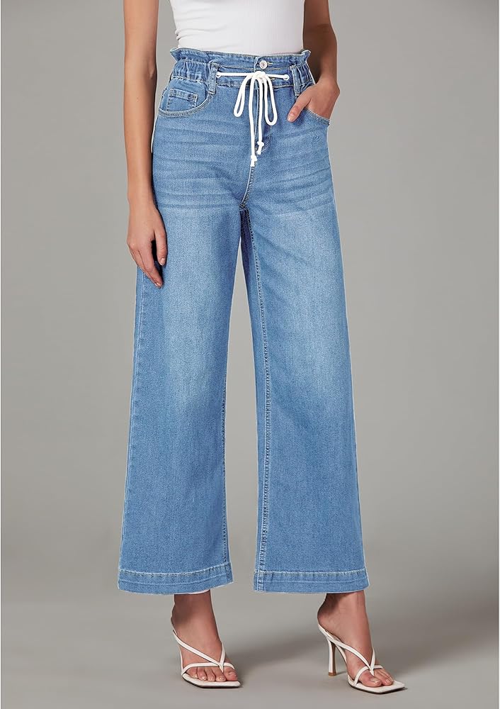 美品 アパルトモン 24AW WIDE LEG DENIM PANTS 36 LookbookStore Wide Leg Jeans for Women - High Waist Baggy Womens