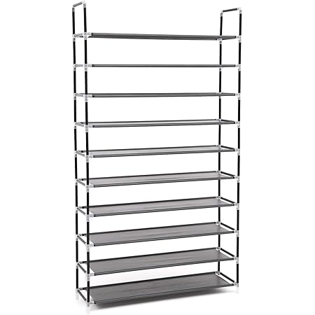 Relaxdays Schuhregal Stoff Grau - XXL Gestell Für 50 Paar Schuhe, 175x100x29cm