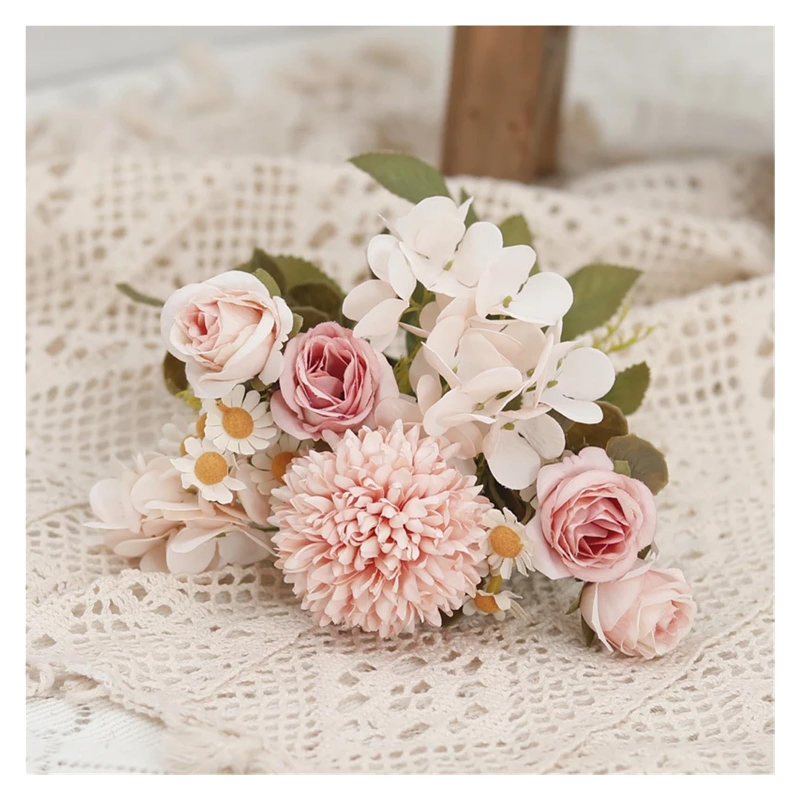 FonHNDG Artificial Flower Branches Delicate Silk Rose Tea Bud Sunflower Wedding Decoration Home Dandelion Hydrangea Artificial Flowers(Color12)