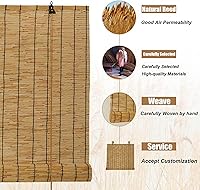Vista 3 de QUALITY MERCHANT Persianas de bambú para patio cortinas enrollables para ventanas protector solar transpirablesnaturales cortina personalizada