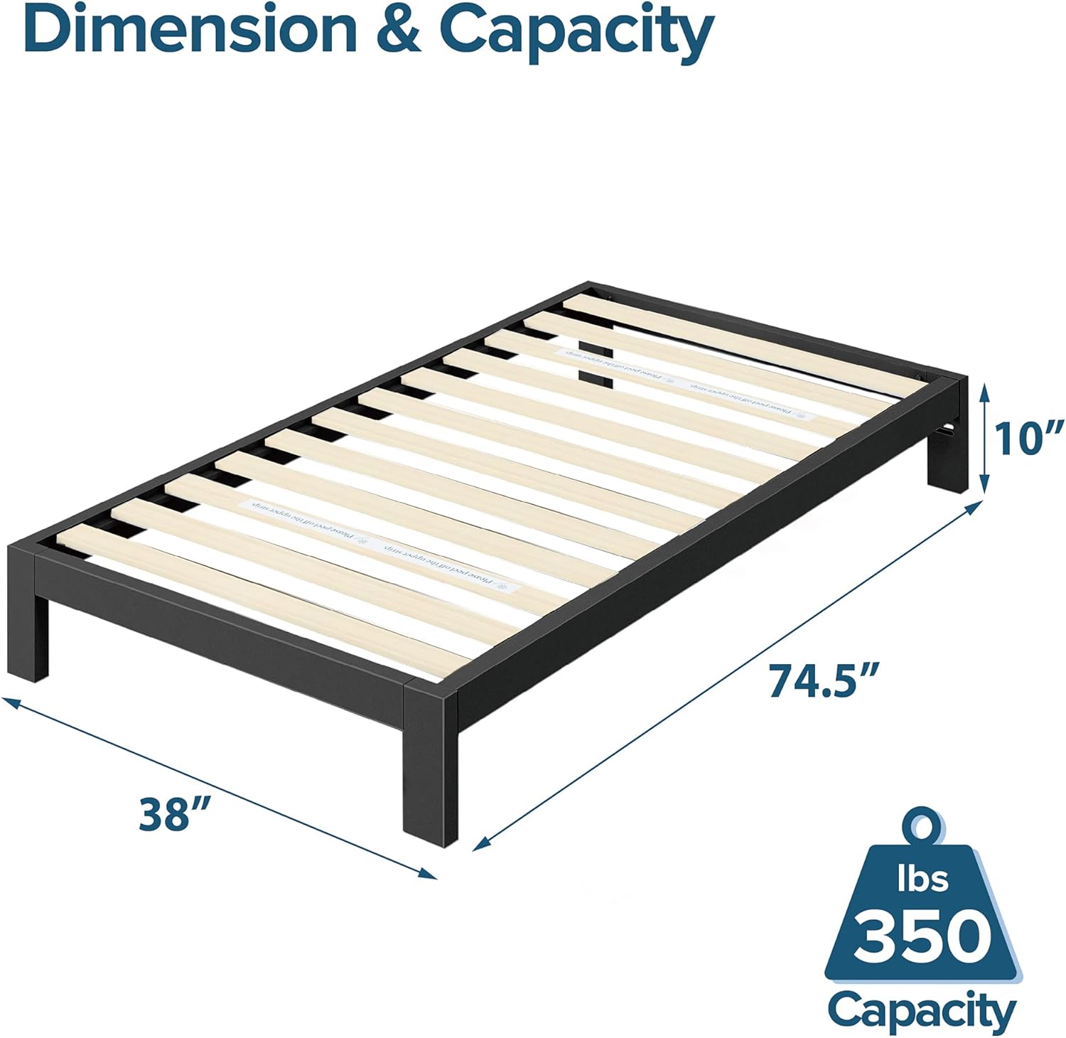 Zinus bed frame dimensions and weight capacity
