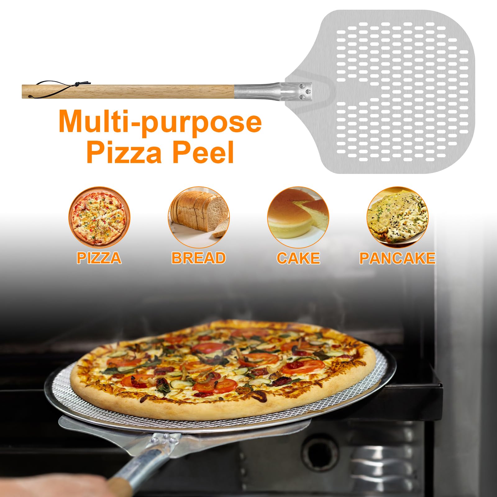 PhieeSeriy Pelle A Pizza 30 Cm, Pelle Pizza Avec Support En Aluminium