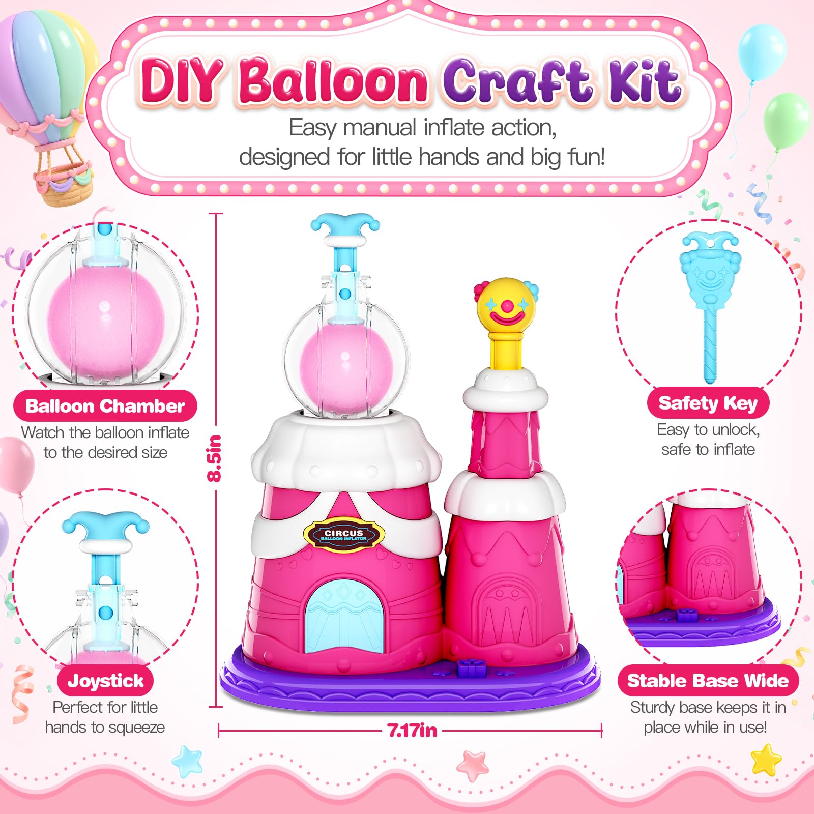 Innofans Kit de manualidades de globos con calcomanías decoradas para niños, kit de manualidades para niños de 4 a 8 años, juguetes de arte y manualidades, actividades creativas, regalos de cumpleaños