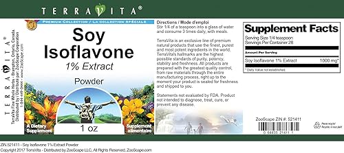 Miniatura 3 de Terravita Soja isoflavona 1% Polvo (1 oz, ZIN 521411)