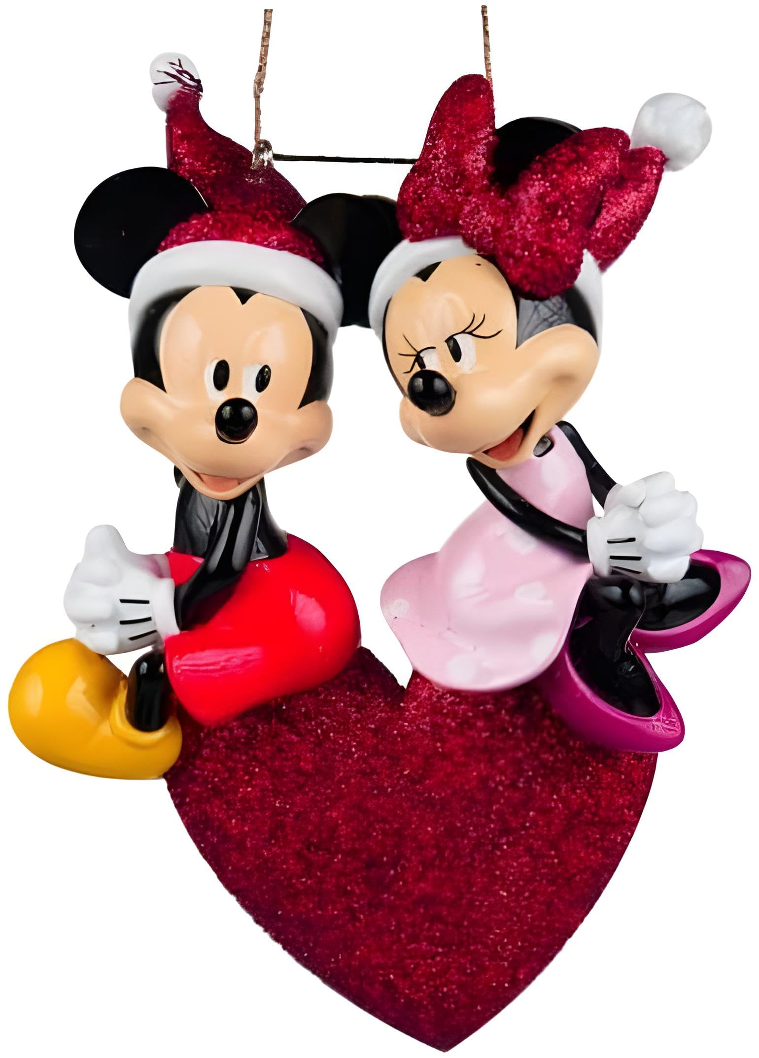 Showpiece Puzzles Plain Red Disney Mickey Mouse & Friends Christmas Decorations Ornaments Baubles (Mickey & Minnie In Love)