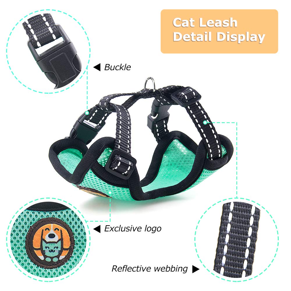 AWOOF Kitten Harness and Leash Escape Proof, Adjustable Cat Kitten