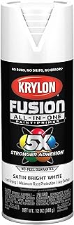 Krylon K02734007 Fusion All-In-One Spray Paint for Indoor/Outdoor Use, Satin Bright White