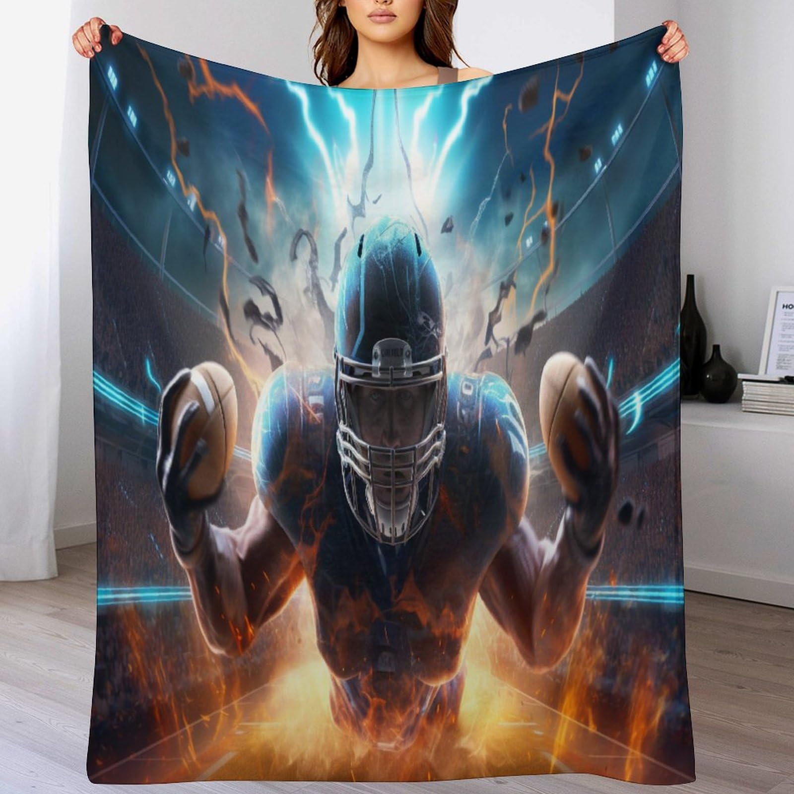 Couverture de rugby chaude douce lavable en machine plaid lit canapé 130x180cm