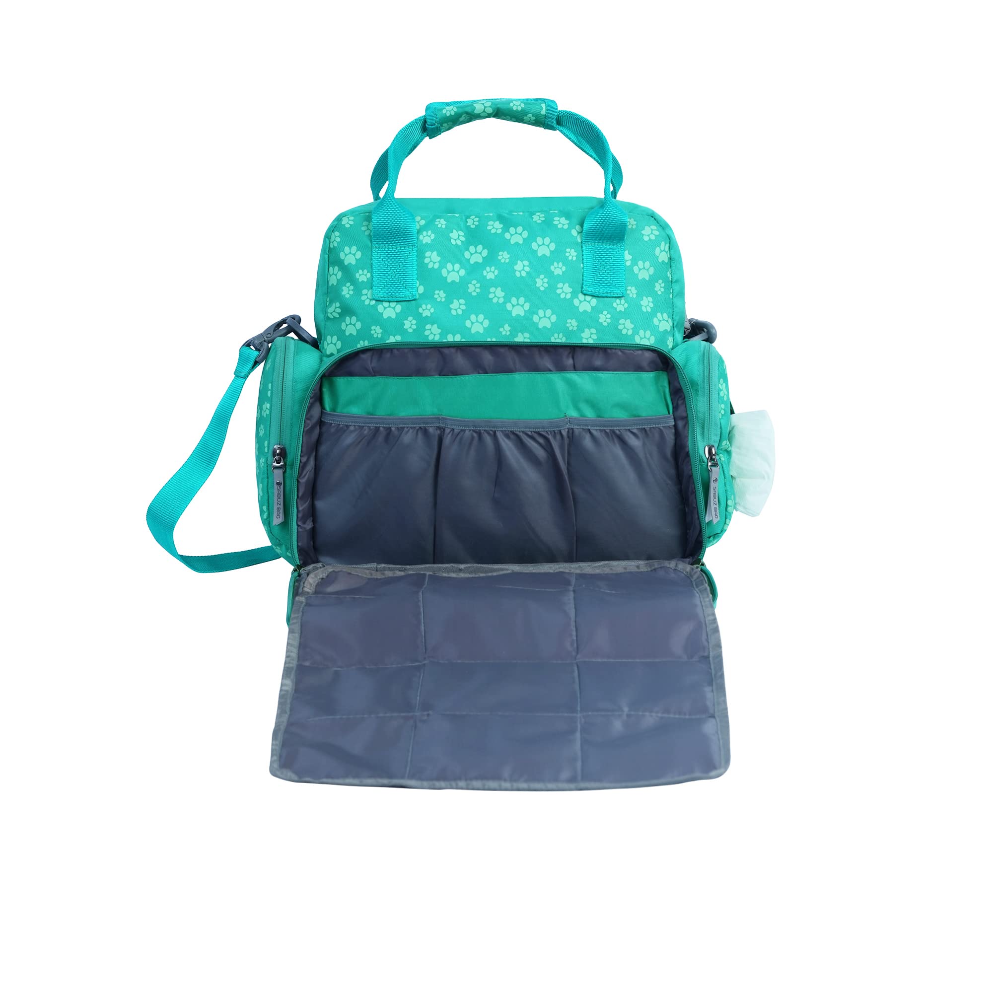 Waterproof anti-theft Styles Mom Bag Diaper changing bag Multi-Function Bottle Holders baby Bag(Sea Green)-image-0