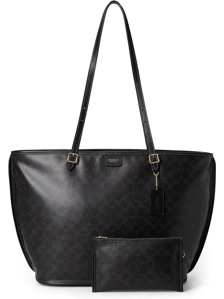 Black COACH Taxi Tote Bag In Signature Canvas