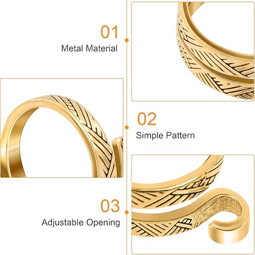 Miniatura 3 de ANCIRS Paquete de 2 anillos de bucle de ganchillo para dedos, anillo de tensión de ganchillo ajustable, soportes de dedo guía de hilo abierto de