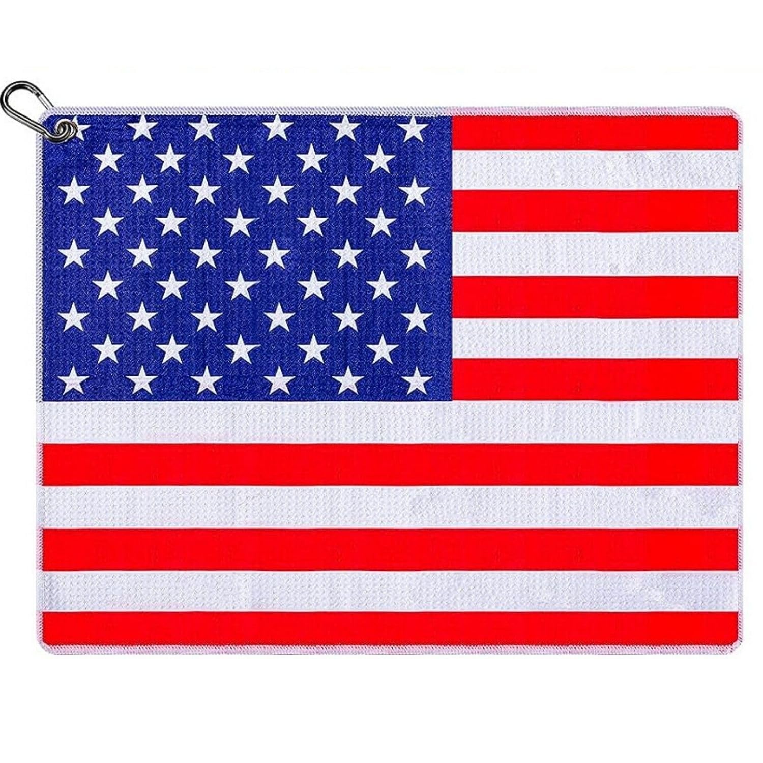 Funny Golf Towel, Printed Golf Towels for Golf Bags with Clip, Golf Gift for Men Husband Boyfriend Dad, Birthday Gifts for Golf Fan - USA Flag