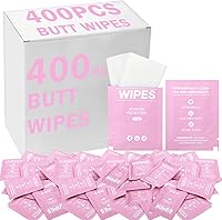 Geyee 400 Pink Individually Wrapped Wet Wipes for Women & Men - Travel Butt, Hand, Face, Body Wipes, Alcohol-Free Adult Cleansing