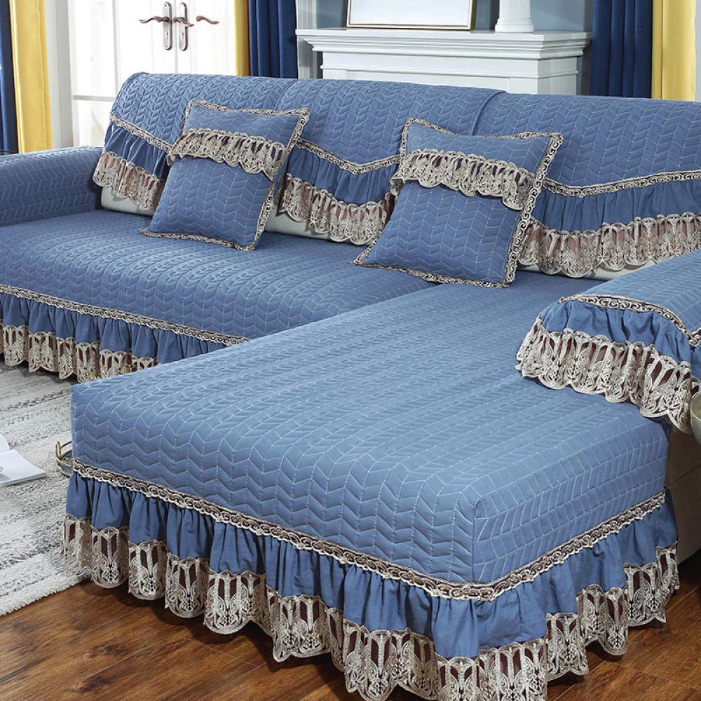 OKJK Slipcover,Sofa Cushion Non-Slip Modern Home Sofa Cover Four Seasons Universal@Blue_90*240Cm(1Pcs)