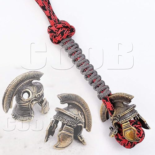 CooB EDC Paracord - Cordón para cuchillo con colgante único de cuentas de cuerda de paracaídas de metal sólido fundido a mano, colección de