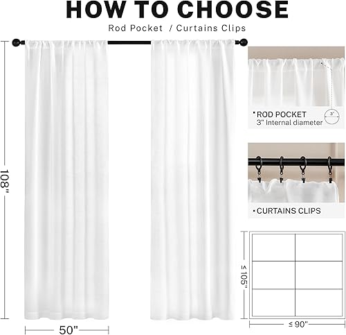 Miniatura 10 de Cortinas semitransparentes con textura de lino para ventana de cocina de 24 pulgadas de largo, con bolsillo para barra, cortinas para cafetería,