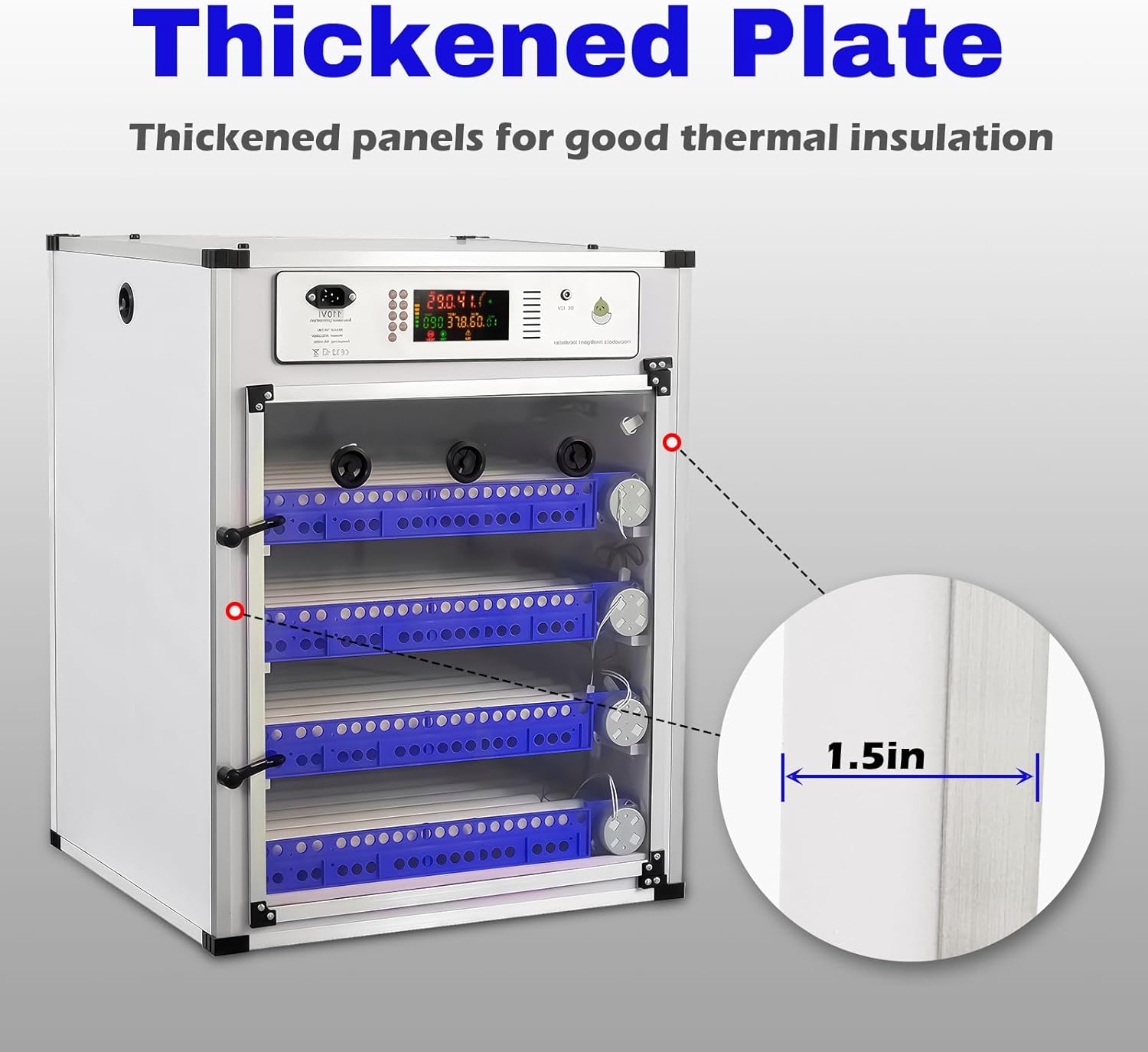 204 Eggs Incubator ，Automatic Incubator for Hatching Eggs, with Automatic Egg Turning and Temperature Humidity Control, Poultry Hatching Incubator for Chicken Duck Goose Quail Bird