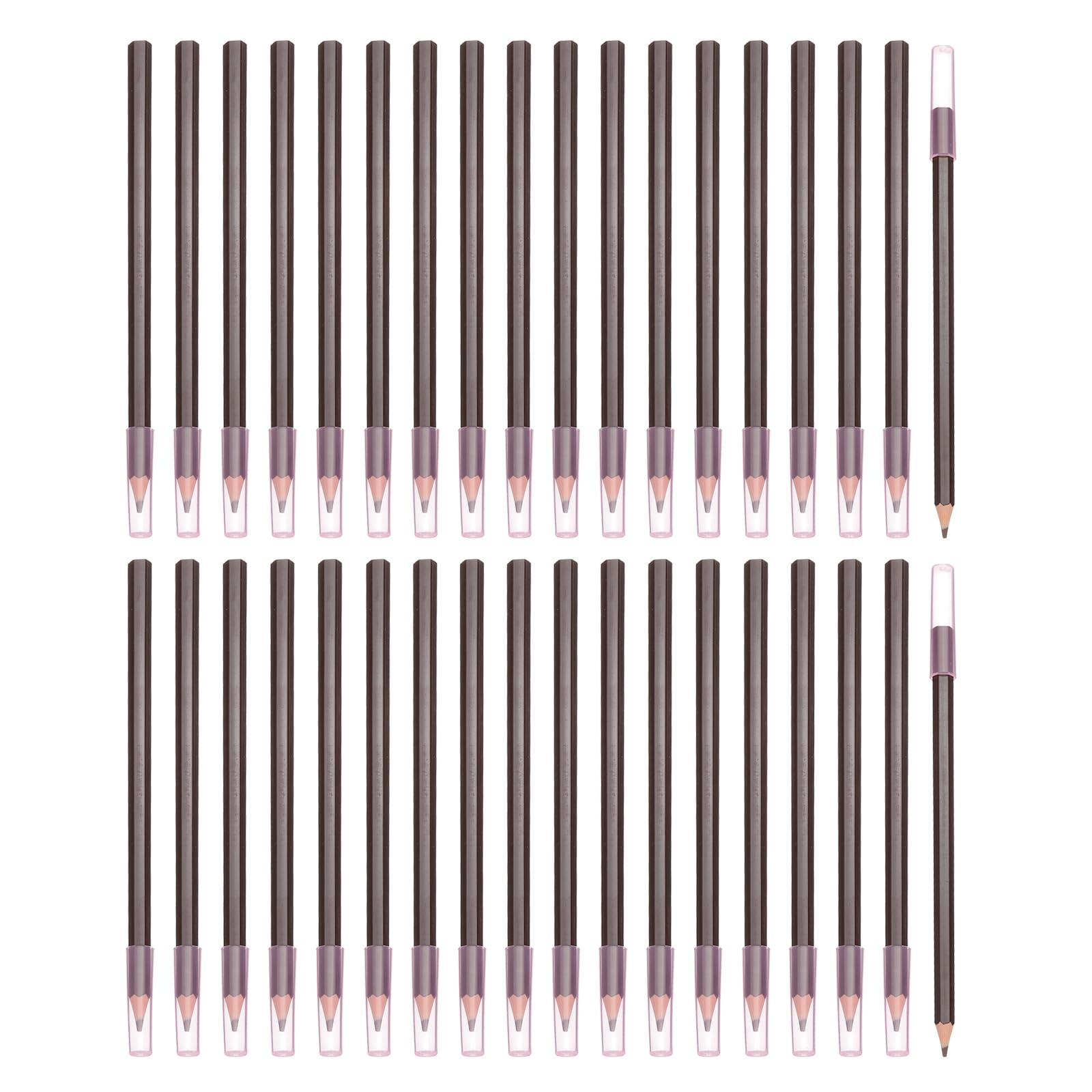 PATIKIL Pre-sharpened Colored Pencil Set, 36 Pcs Oil Color Pencils with Plastic Pencil Tip Cap Hexagonal Rod Wooden Pencils for Artists Art Painting, Dark Coffee