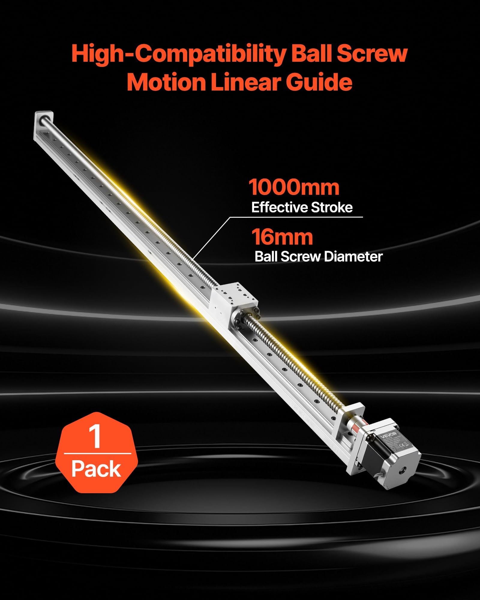 VEVOR Guida Lineare Corsa Effettiva 1000 mm, Attuatore per Guida Lineare CNC a Vite a Sfere, Motore Passo-passo Nema 23, Binario Movimento per Macchina per Incisione, Fresatrice CNC, Stampante 3D