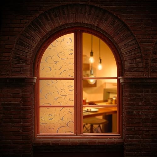Miniatura 9 de rabbitgoo Película decorativa de privacidad para ventana, película decorativa de vidrio esmerilado de adherencia estática, adhesivo de privacidad