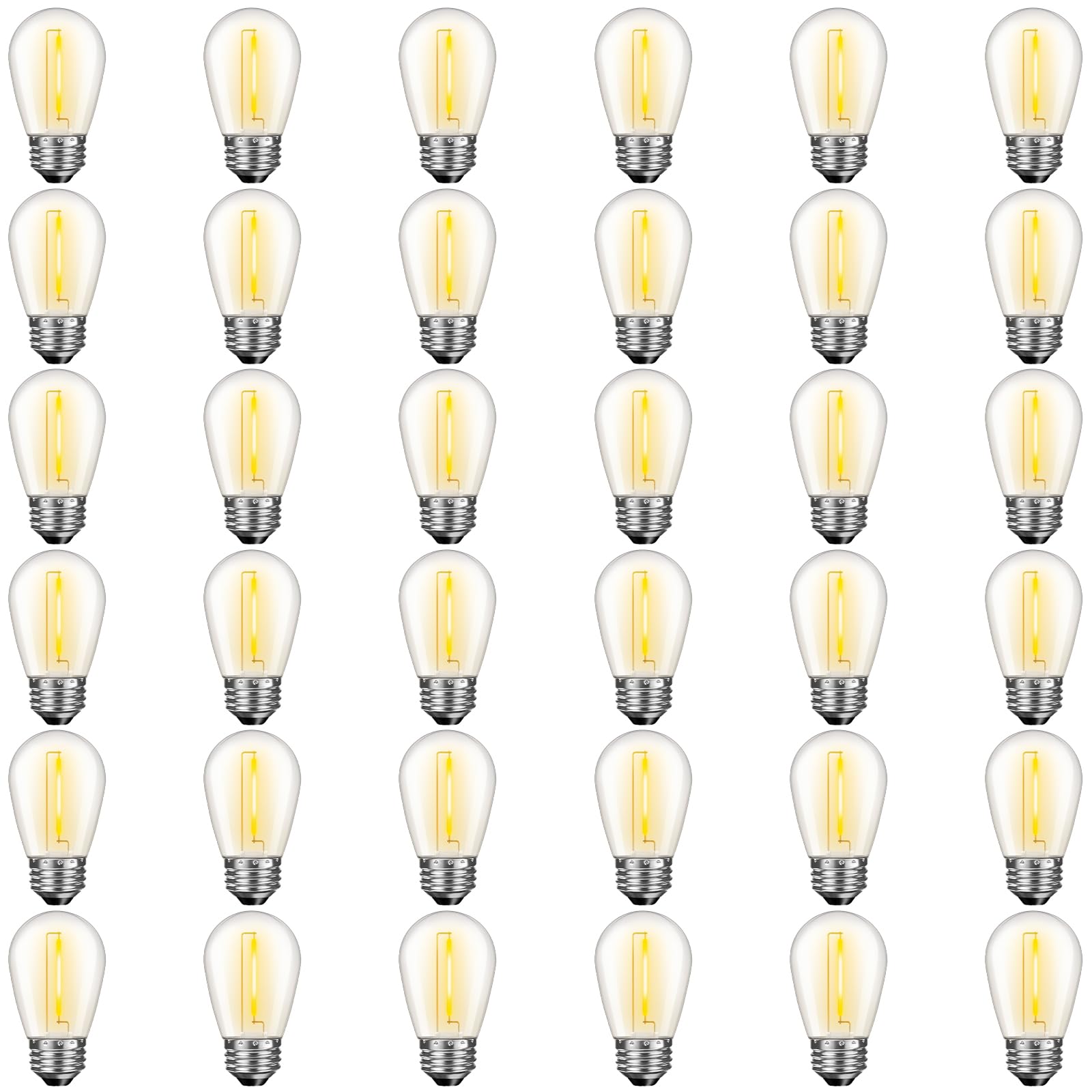 36 Pack S14 LED Bulbs for Outdoor String Lights Shatterproof Replacement Edison Bulbs for Patio String Lights Outdoor