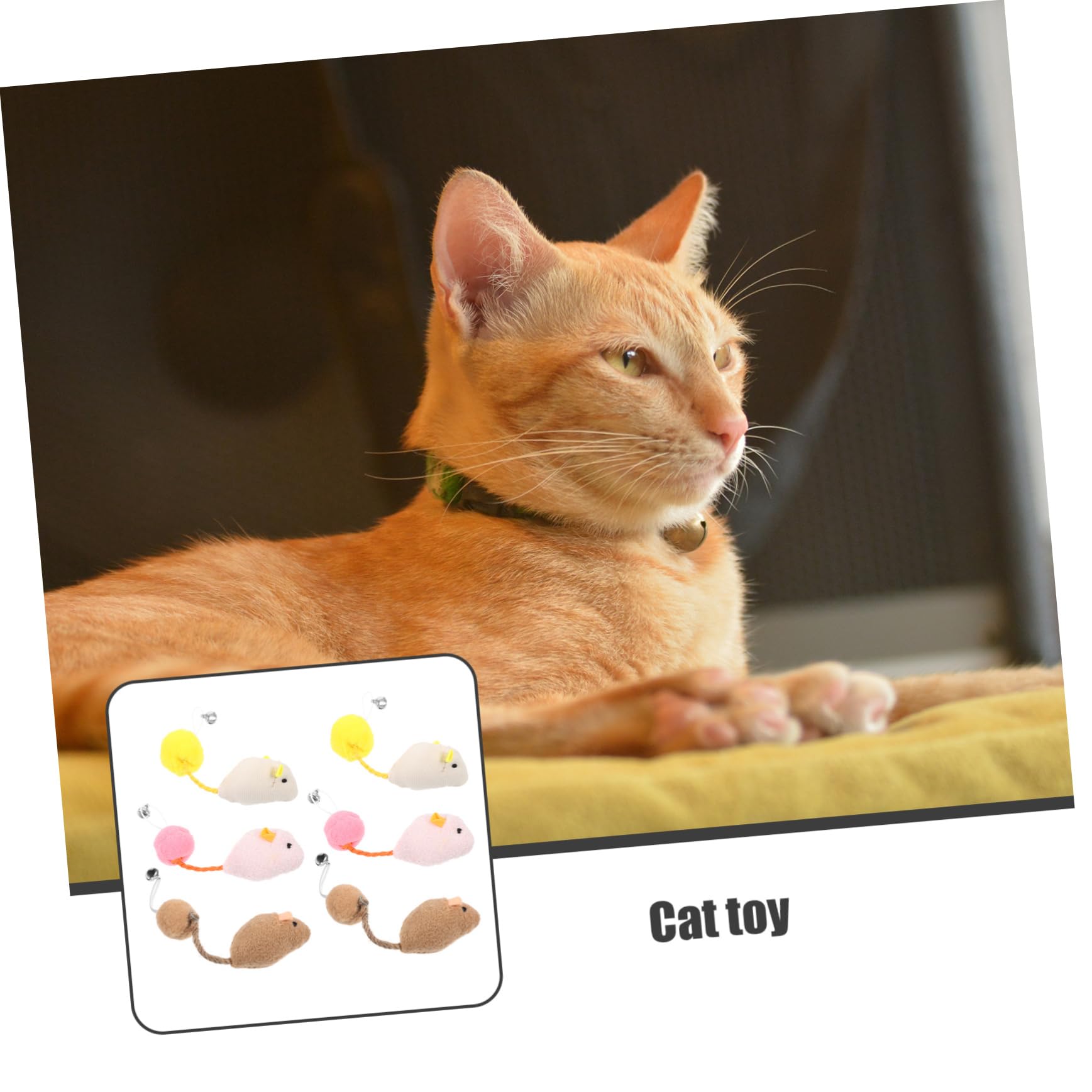 TOYANDONA 6pièces Souris pour Chats avec Cloches Jouets Interactifs pour Instinct De Chasse Et Éviter Ennui