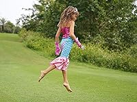 Vista 3 de Funna Disfraz de sirena para niñas, vestido de princesa con accesorios rosa, talla 3T