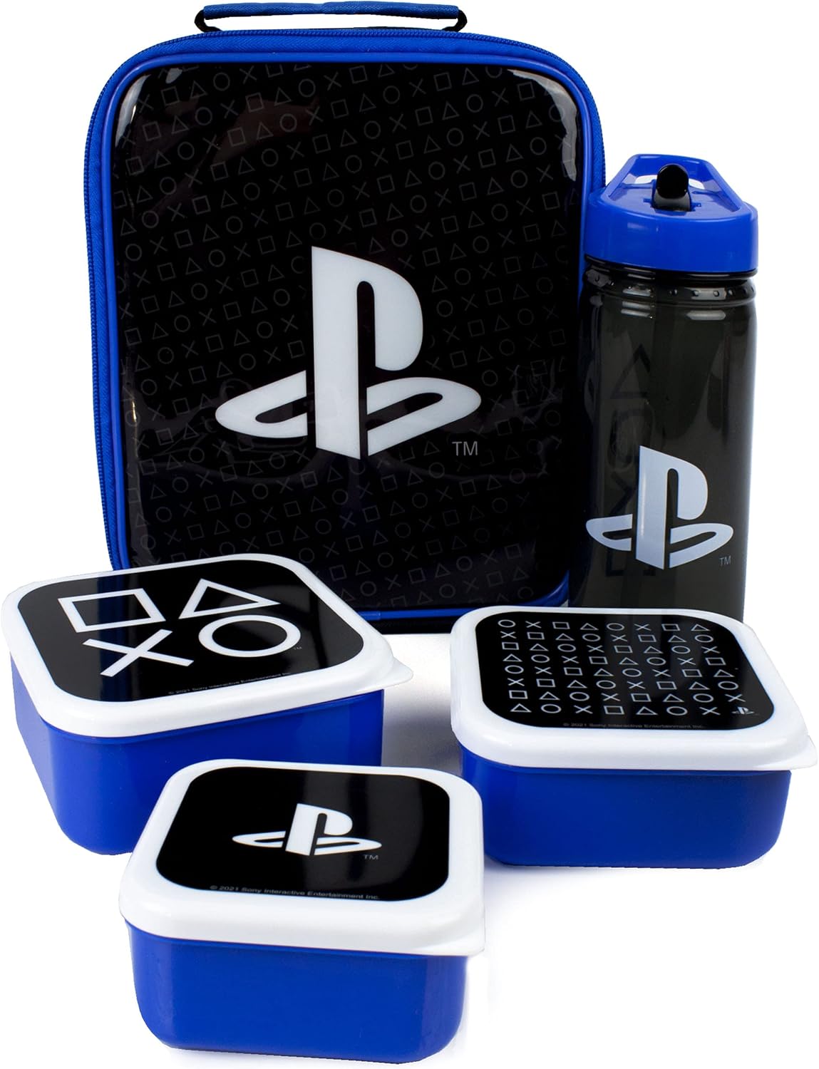 PlayStation Lunch Bag 5 Piece (Food Bag Water Bottle 3 Snack Pots) One Size