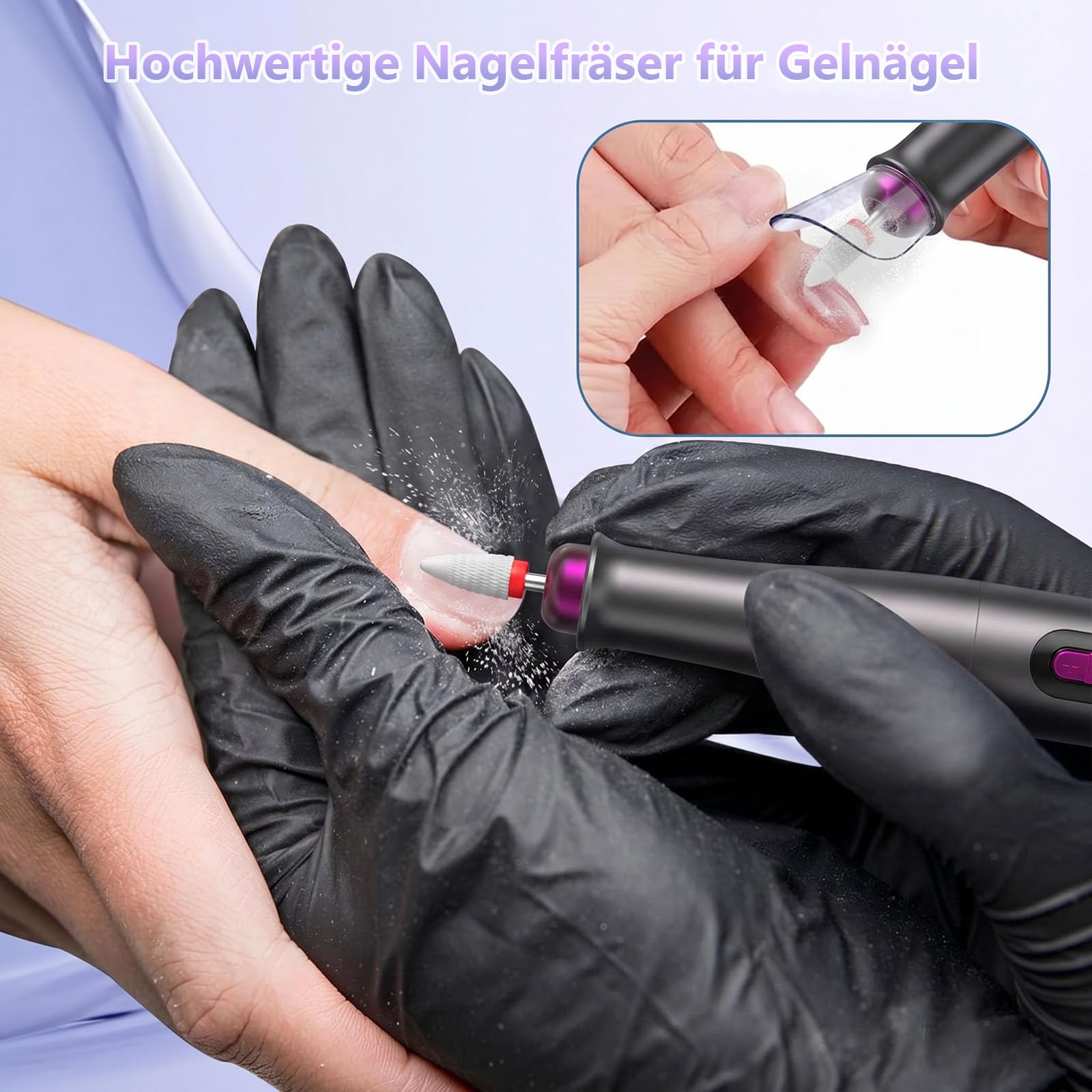 POFIBO Nagelfräser Kabellose 35000 U/Min, 13-in-1 Maniküre Set Elektrische