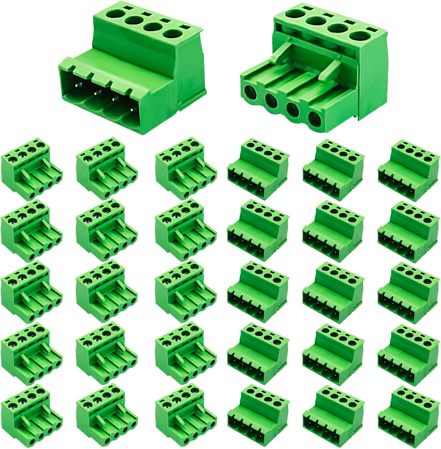 15pairs 4 Pin 5.08mm Pitch PCB Mount Screw，15Pcs 4Pin Phoenix Type Connector PCB Mount Screw Terminal Block Connector with 15Pcs 4 Pin Plug