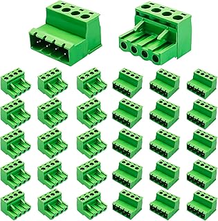 15pairs 4 Pin 5.08mm Pitch PCB Mount Screw，15Pcs 4Pin Phoenix Type Connector PCB Mount Screw Terminal Block Connector with 15Pcs 4 Pin Plug