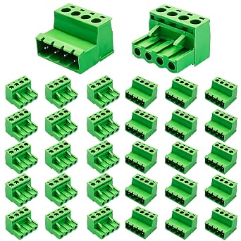 15 Pairs 4 Pin 5.08mm PCB Mount Phoenix Type Connector with Plug
