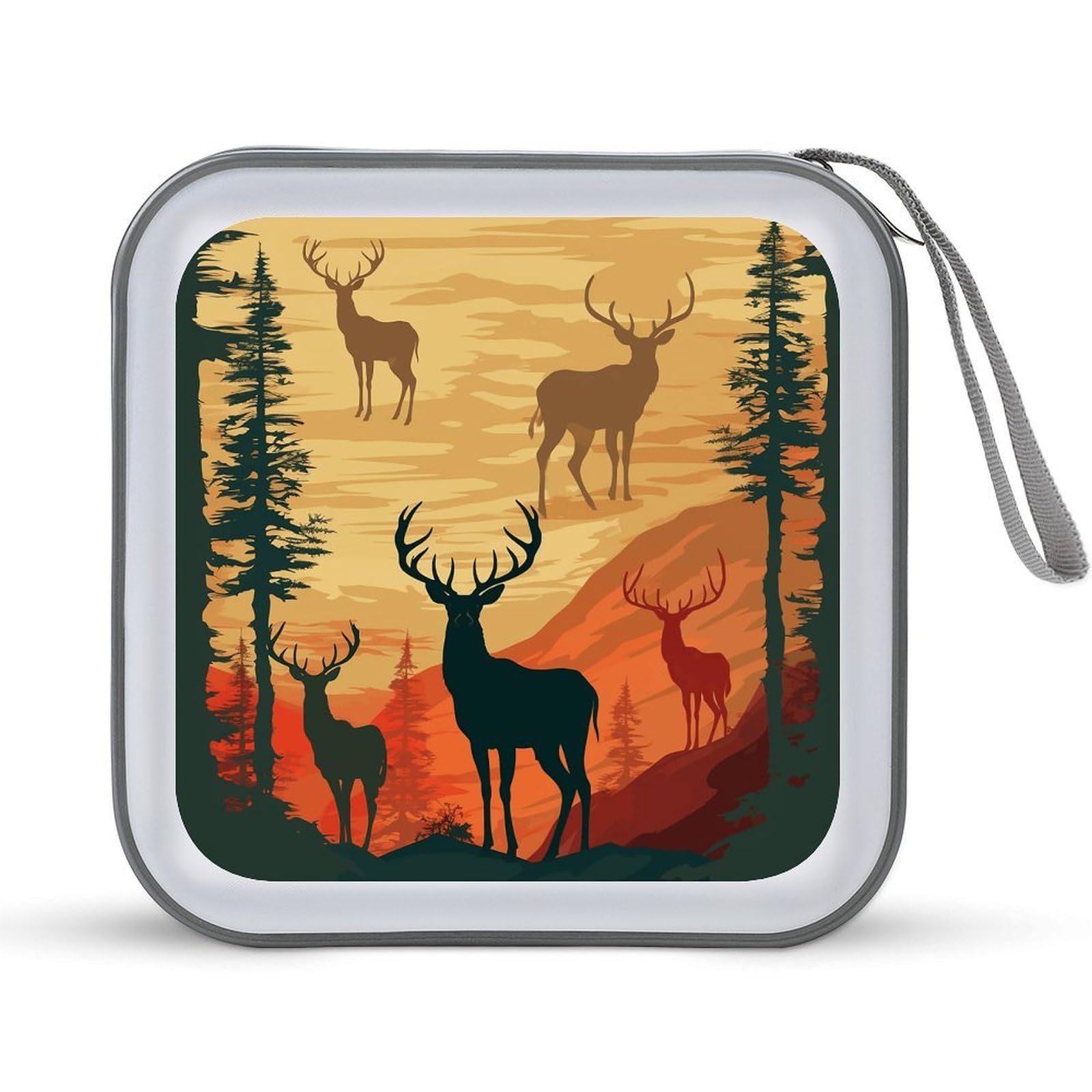 VstaDank Deer Show DVD Case 40 Capacity Protective Storage Organizer Binder Booklet Album Portable Disc Wallet Car CD Disc Holder Hard Plastic CD Case CD DVD Case Holder