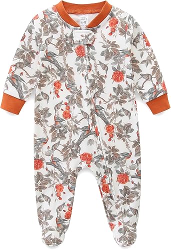 Babymine Baby Girl Boy Clothes Zipper Sleepers,Long Sleeve Romper Cotton Toddler Pajamas,Onesie Outfits Newborn Footies