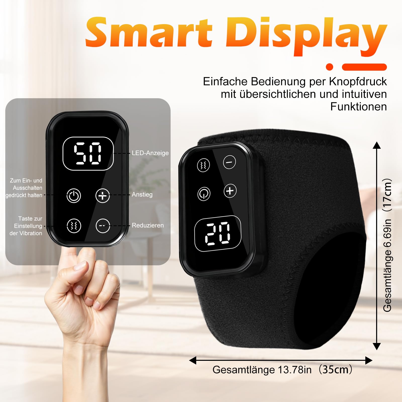 Fussmassagegerät 3-in-1 Foot Massager, Elektrisch Fußmassagegerät mit 5 Vibrationsmodi und 6 Heizstufen, Kabellos Wiederaufladbar, Linderung von Fußermüdung und Schwellungen