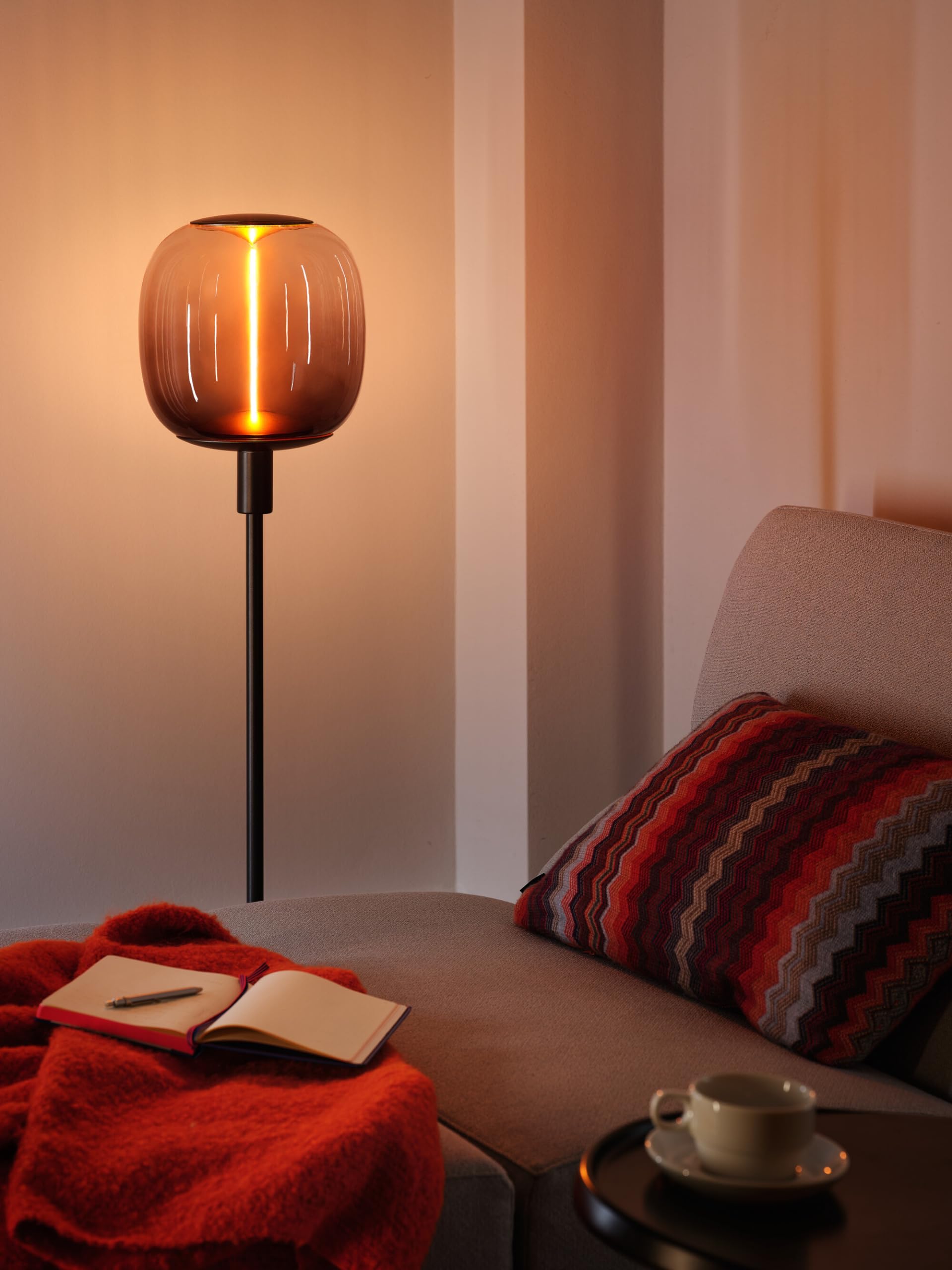 LEDVANCE Dekoracyjna lampa podłogowa z 2x oprawką E27, dwoma stojakami (wysokość 78 cm i 110 cm), ciemnoszara, z kablem zasilającym 1,8 m, idealnie dopasowana lampa LED OSRAM 1906 dostępna osobno
