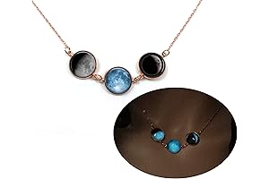 Glow-in-the-Dark Custom Waning Gibbous Moon Necklace