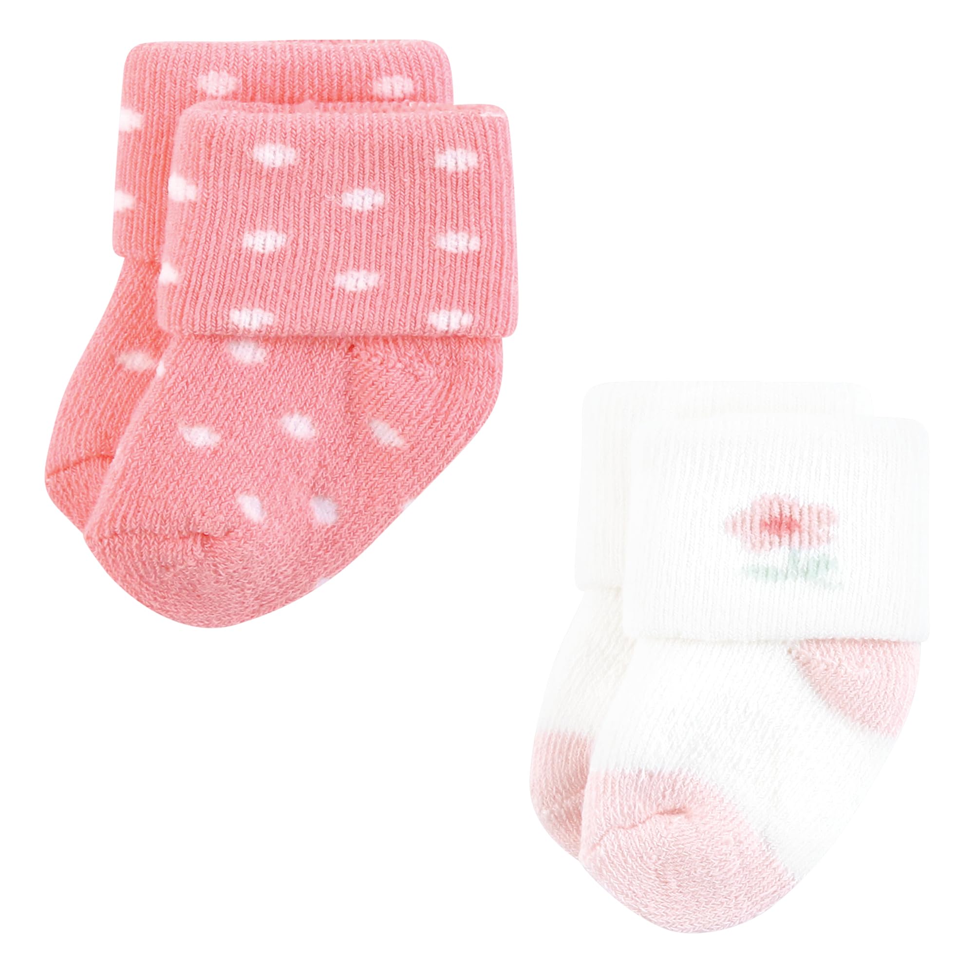Hudson baby Baby-Mädchen Infant Girl Cotton Rich Newborn and Terry, Little Love, 0-6 Months Lässige Socken, Rosa, Monate