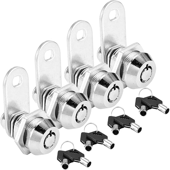 Ksmiley Tubular Cam Lock Set with 5/8" Cylinder and Chrome Finish, 4