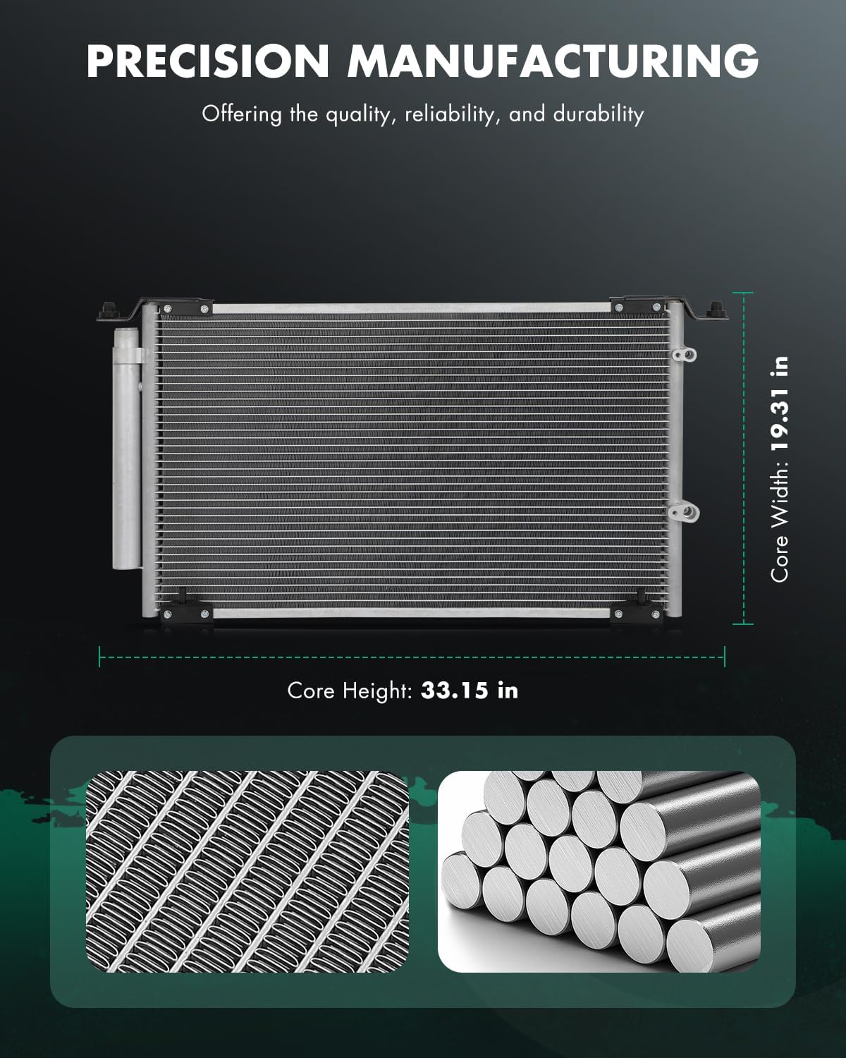 SCITOO 4968 Air Conditioning A/C Condenser Compatible for 2000-2004 for Toyota for Avalon 3.0L