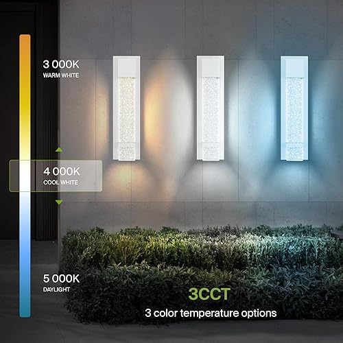 Miniatura 3 de ASD Lámpara LED de pared de vidrio de burbujas de 18 pulgadas  12 W, 500 lúmenes, 3000 K-5000 K, 120 V, 3CCT, impermeable, regulable, certificación