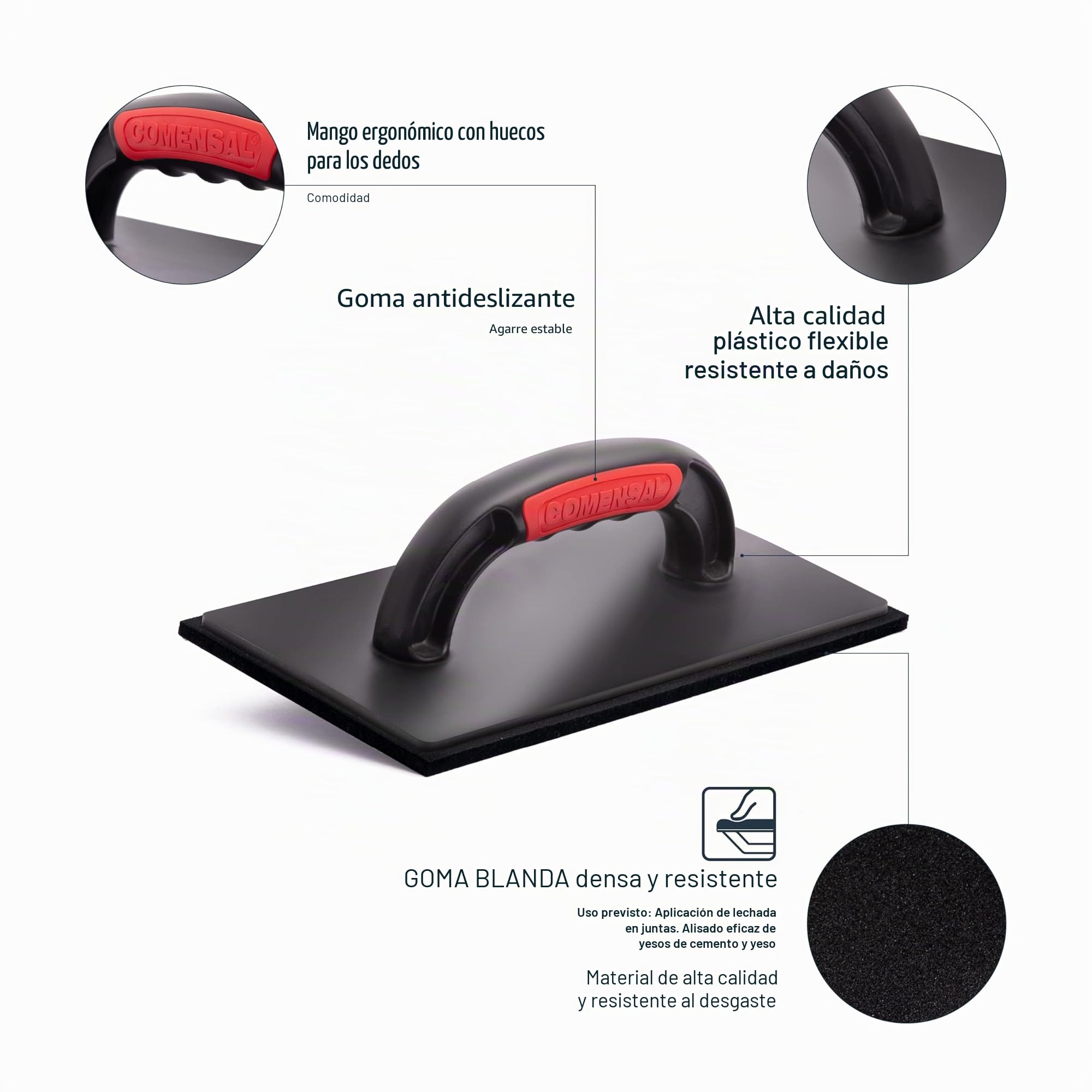 COMENSAL® Cubeta Alicatador 24L - XL - Conjunto de Limpieza de Baldosas 15 Piezas - Juego de Lavado con Ruedas - Rodillos - Rejilla - Made in EU