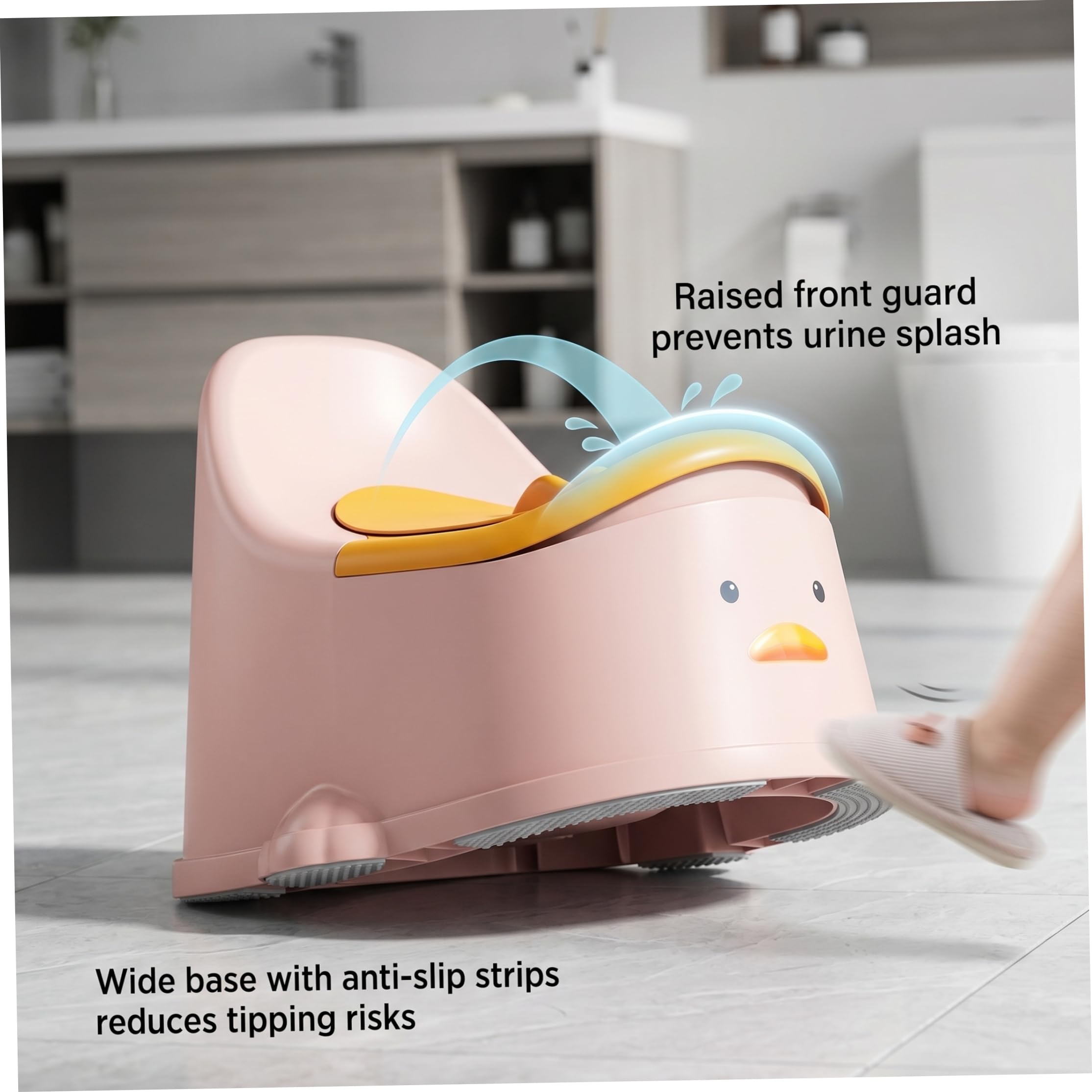 Toilette per vasino per bambini Style-2, supporto per schienale alto antispruzzo per 0-2 anni