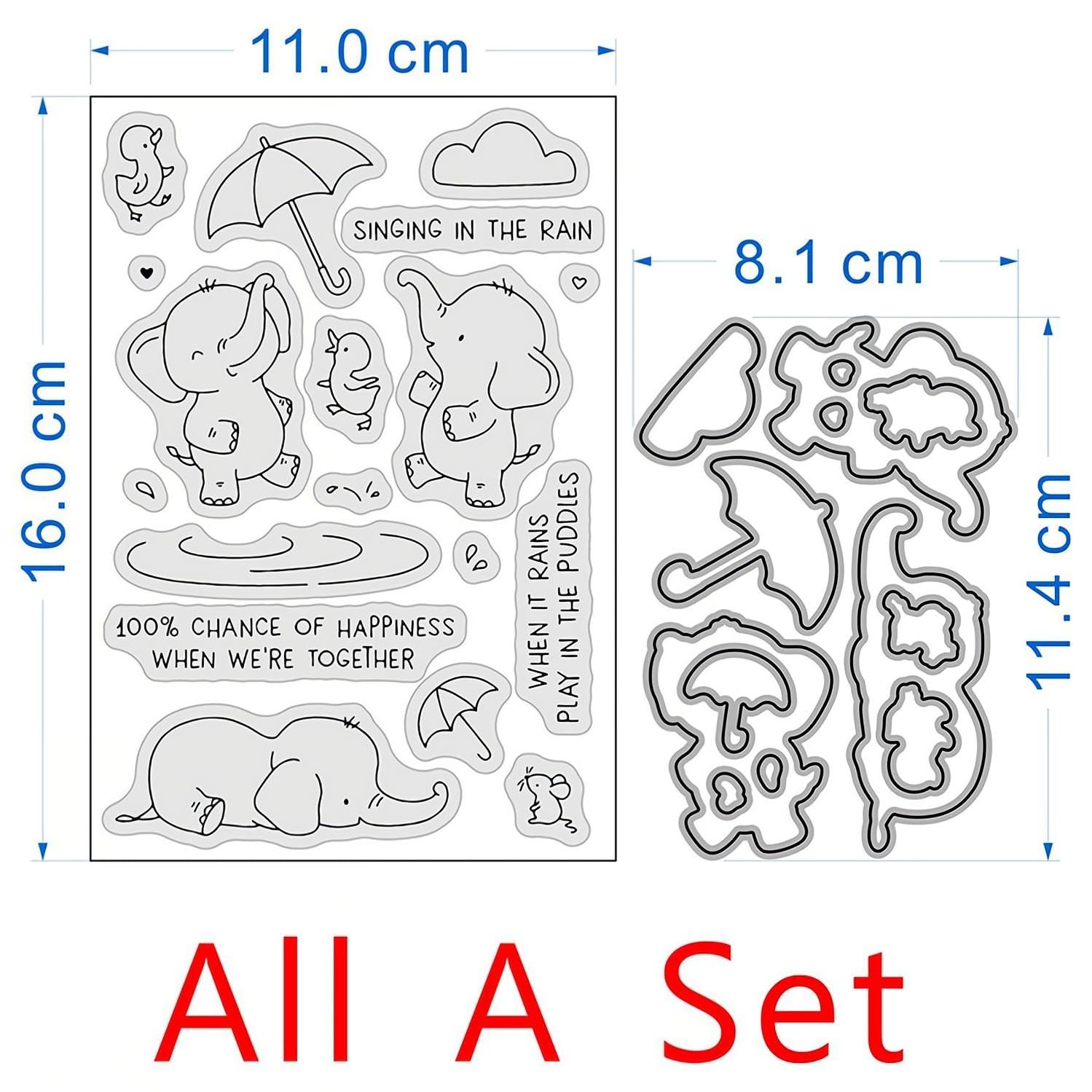 Lot De Tampons Transparents Et Matrices De Découpe En Métal, Série