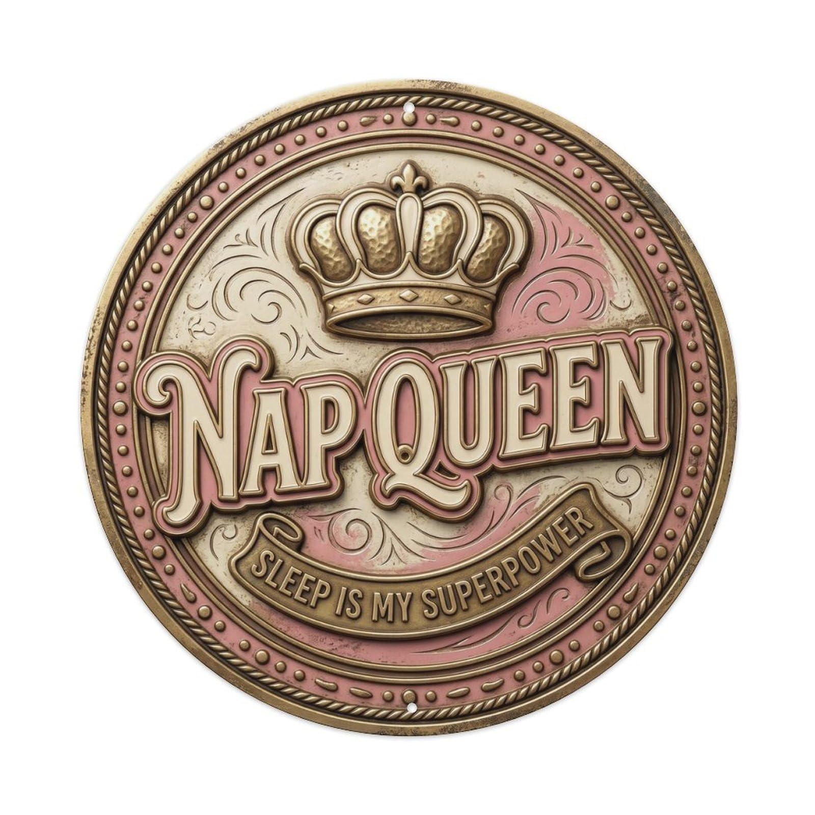 Nap Queen Nostalgic Garage Display Retro Slogans Metal Tin Sign