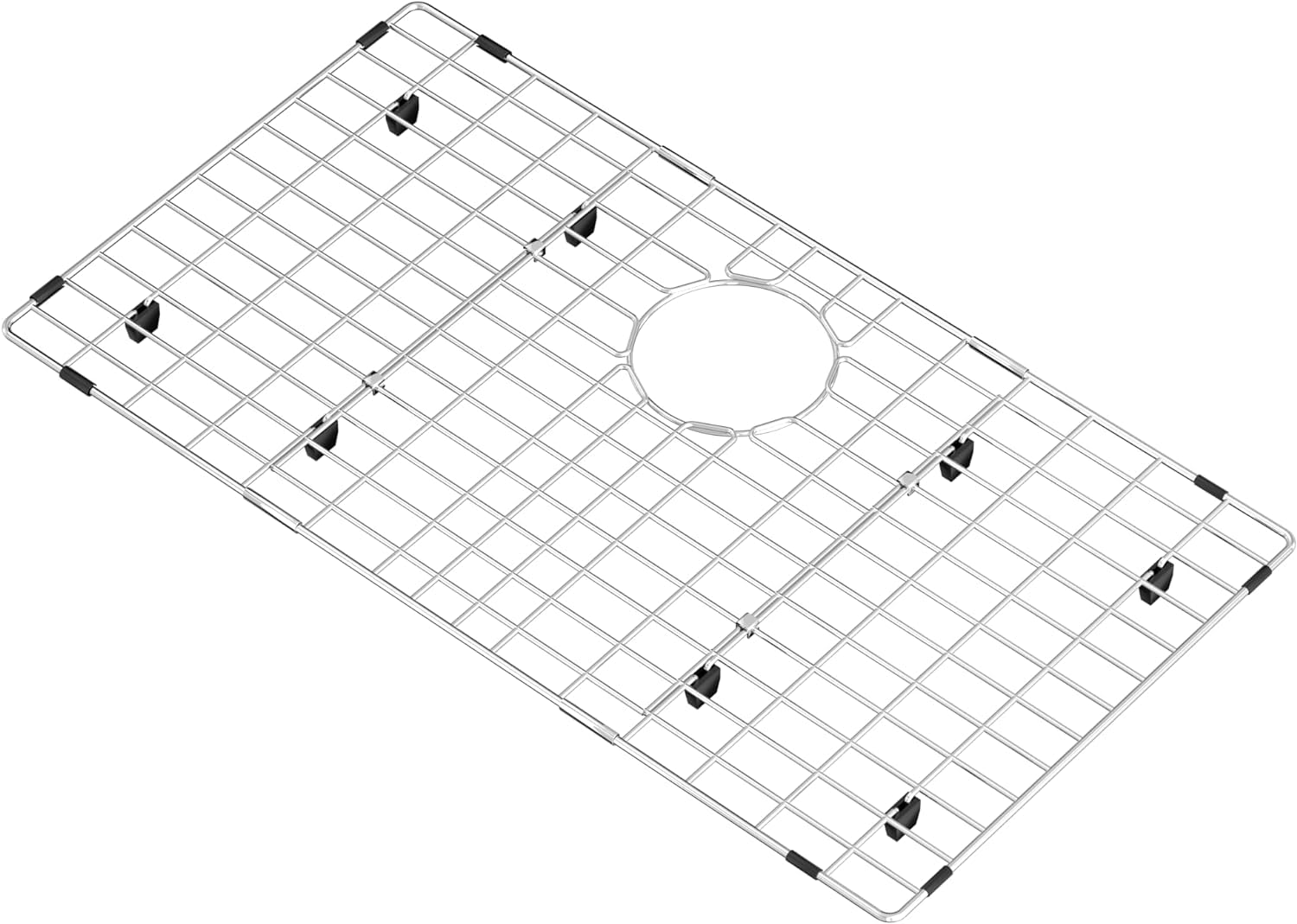blitzlabsSink Grid Protector Kitchen Sink Bottom Grid Metal Sink Grate with Rear Drain for Single Sink Bowl 28.6"L×14"W
