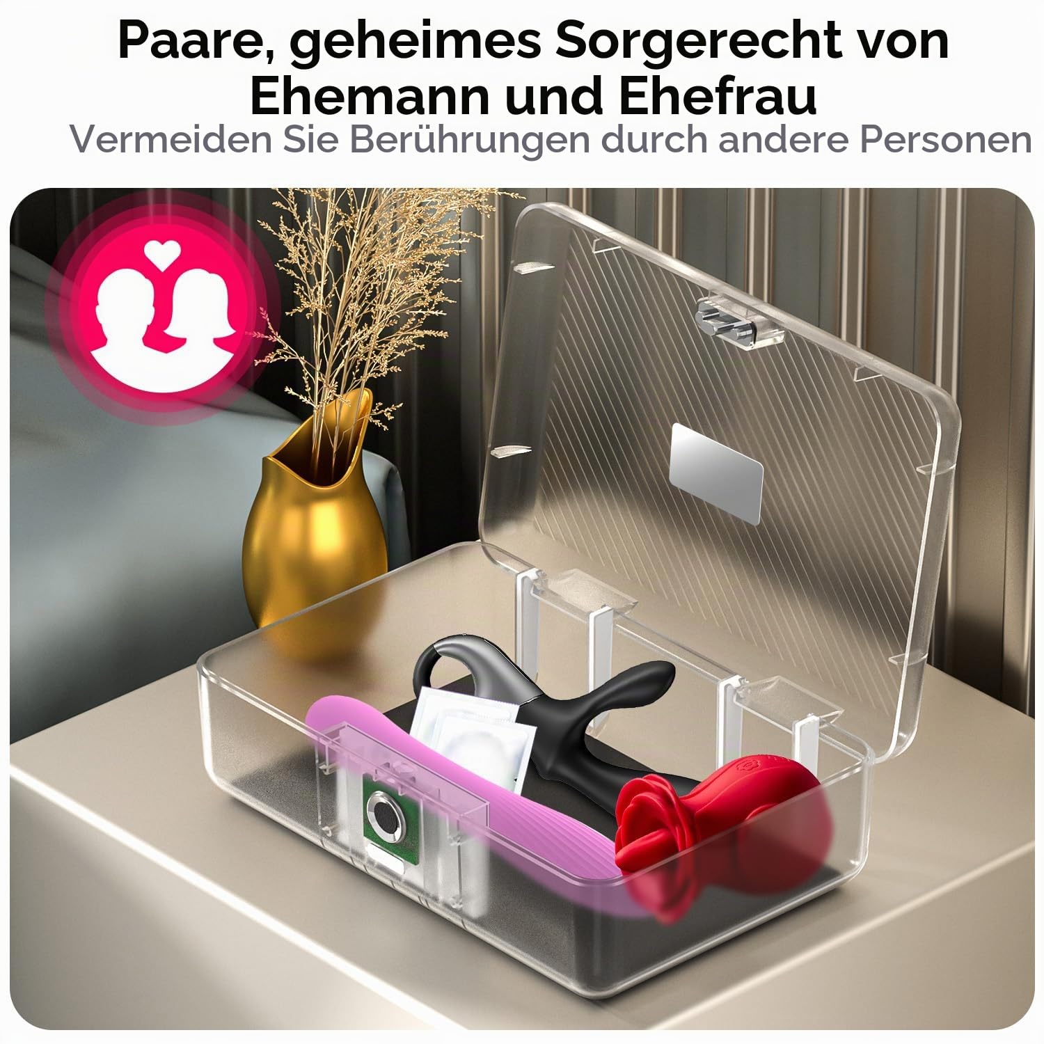 AICase Safe mit biometrischer Fingerabdruckerkennung für Reisen und Zuhause, Tragbare Sicherheitsbox mit Fingerabdruck und Morsecode, Geldkassette, Sicherheitssafe, Tresorfach, Klar